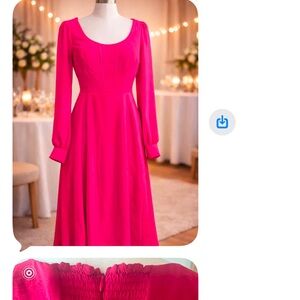 julia jordan Bright Fuchsia Long-Sleeve Scoop Neck Dress